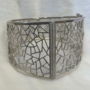 Sterling Silver 925 Diamond Bangle.